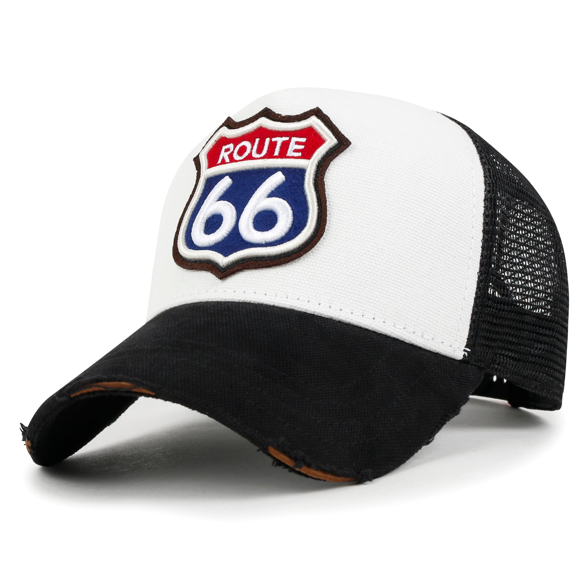 PREMIUM Route 66 Embroidery Baseball Cap Cotton Vintage Trucker Hat