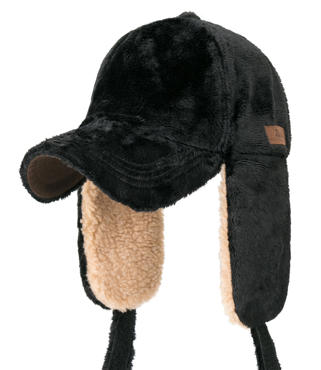 Howels Camouflage/Solid Velboa Baseball Cap Military Trucker Hat with Earflaps