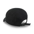 Pick Embroidered Panel Camp Hat Solid Color Cotton Flat Brim Cadet Cap