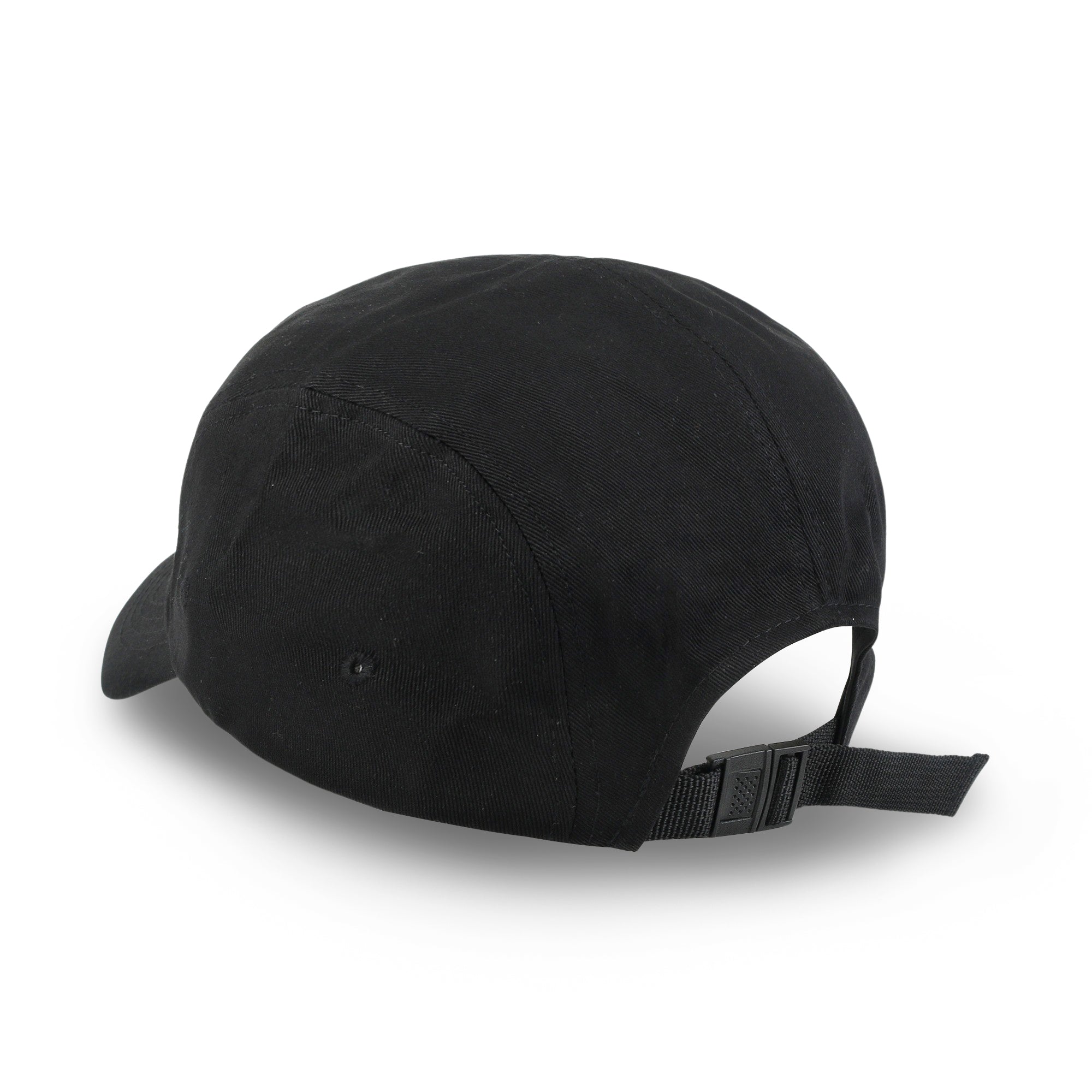 Pick Embroidered Panel Camp Hat Solid Color Cotton Flat Brim Cadet Cap