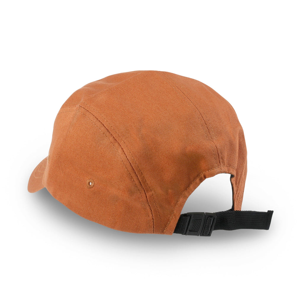Pick Embroidered Panel Camp Hat Solid Color Cotton Flat Brim Cadet Cap