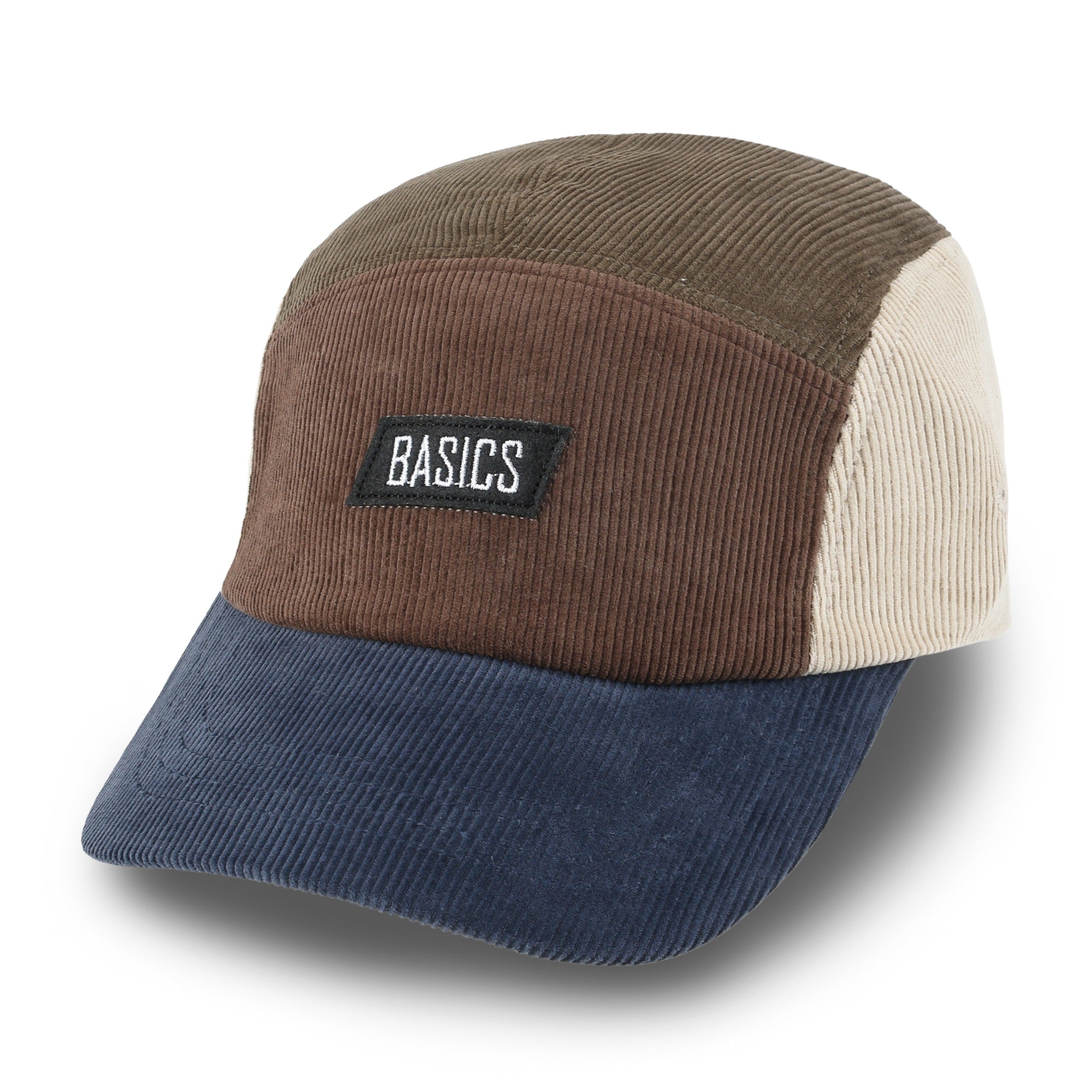 Basics Embroidered Paneled Camp Hat Color Blocked Corduroy Cadet Cap