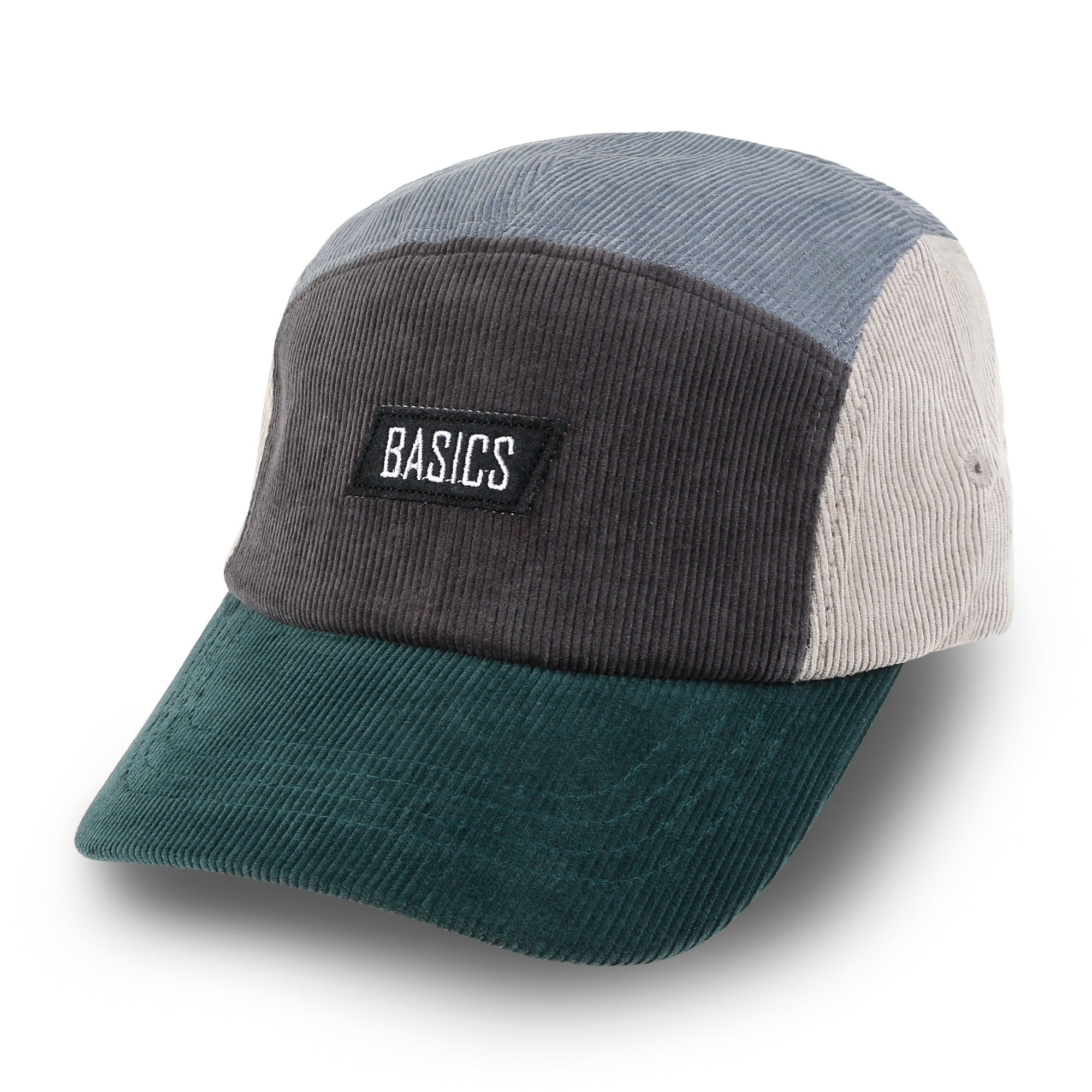 Basics Embroidered Paneled Camp Hat Color Blocked Corduroy Cadet Cap