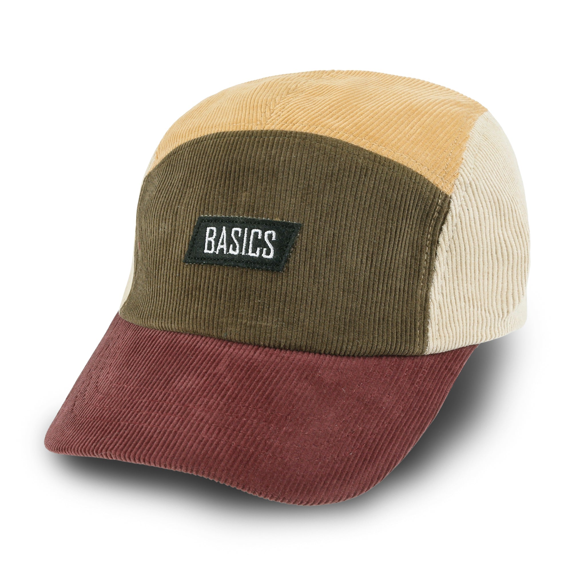 Basics Embroidered Paneled Camp Hat Color Blocked Corduroy Cadet Cap