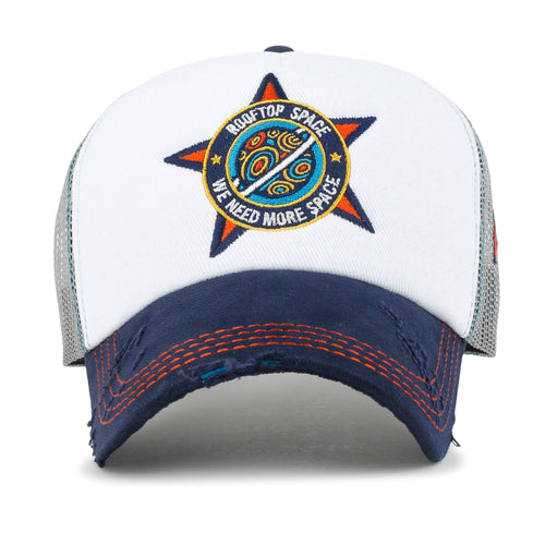 X Rooftop Space Colorful Retro Embroidery Mesh Trucker Baseball Cap