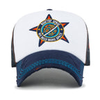 X Rooftop Space Colorful Retro Embroidery Mesh Trucker Baseball Cap