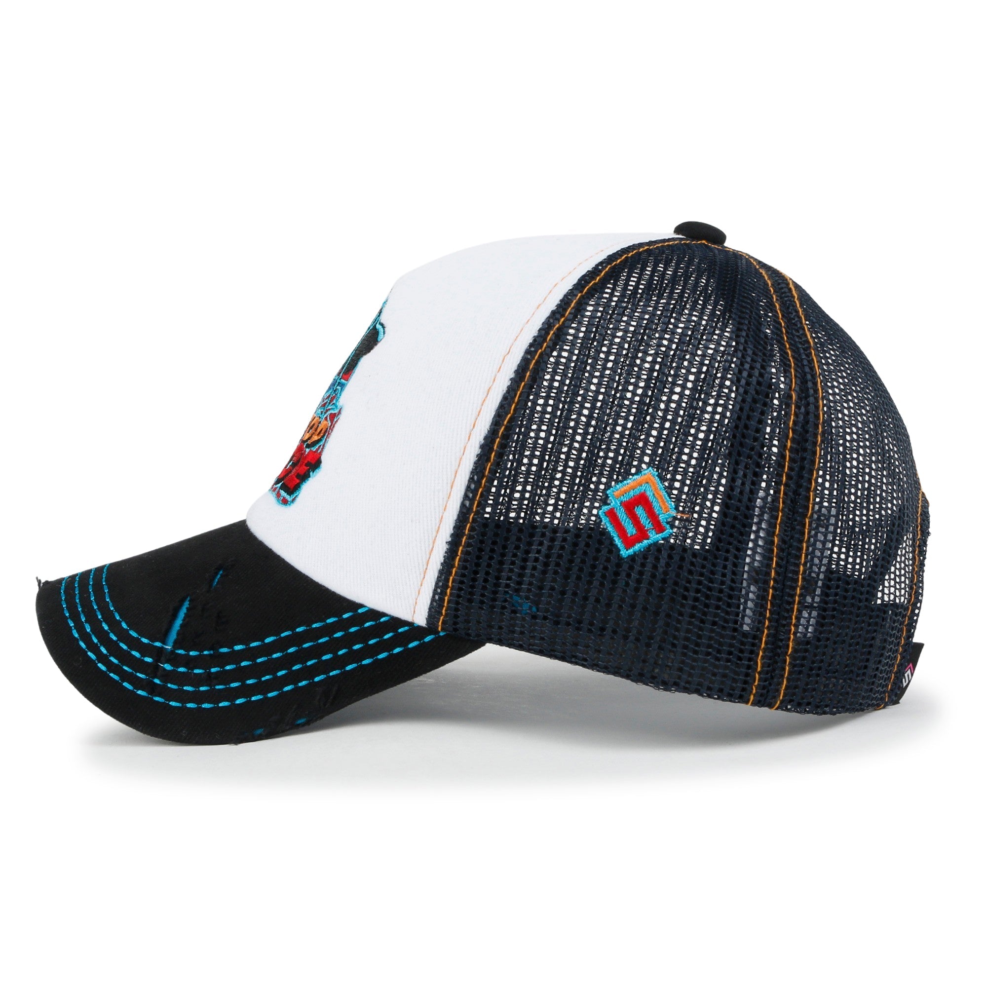 X Rooftop Space Colorful Retro Embroidery Mesh Trucker Baseball Cap