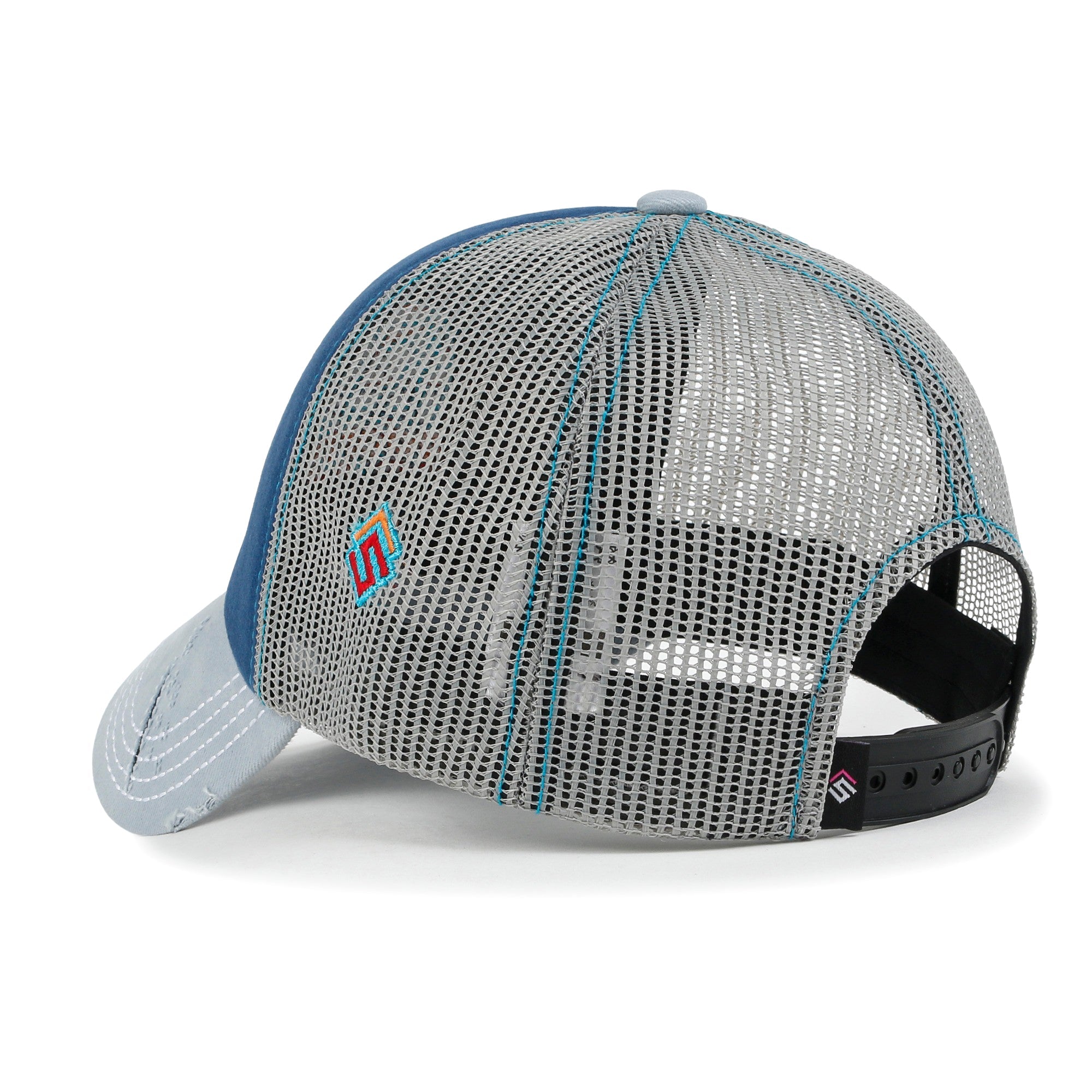X Rooftop Space Colorful Retro Embroidery Mesh Trucker Baseball Cap