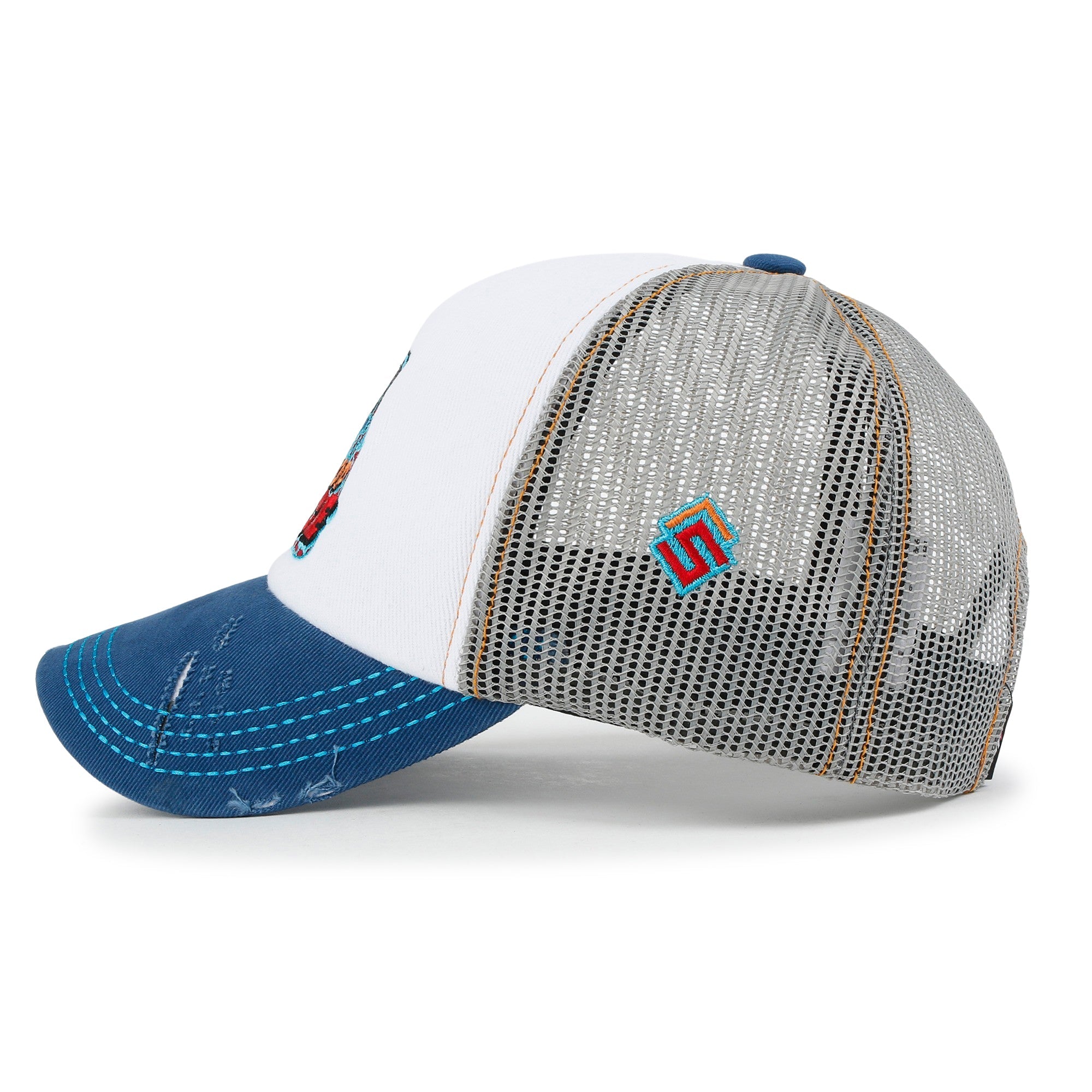 X Rooftop Space Colorful Retro Embroidery Mesh Trucker Baseball Cap