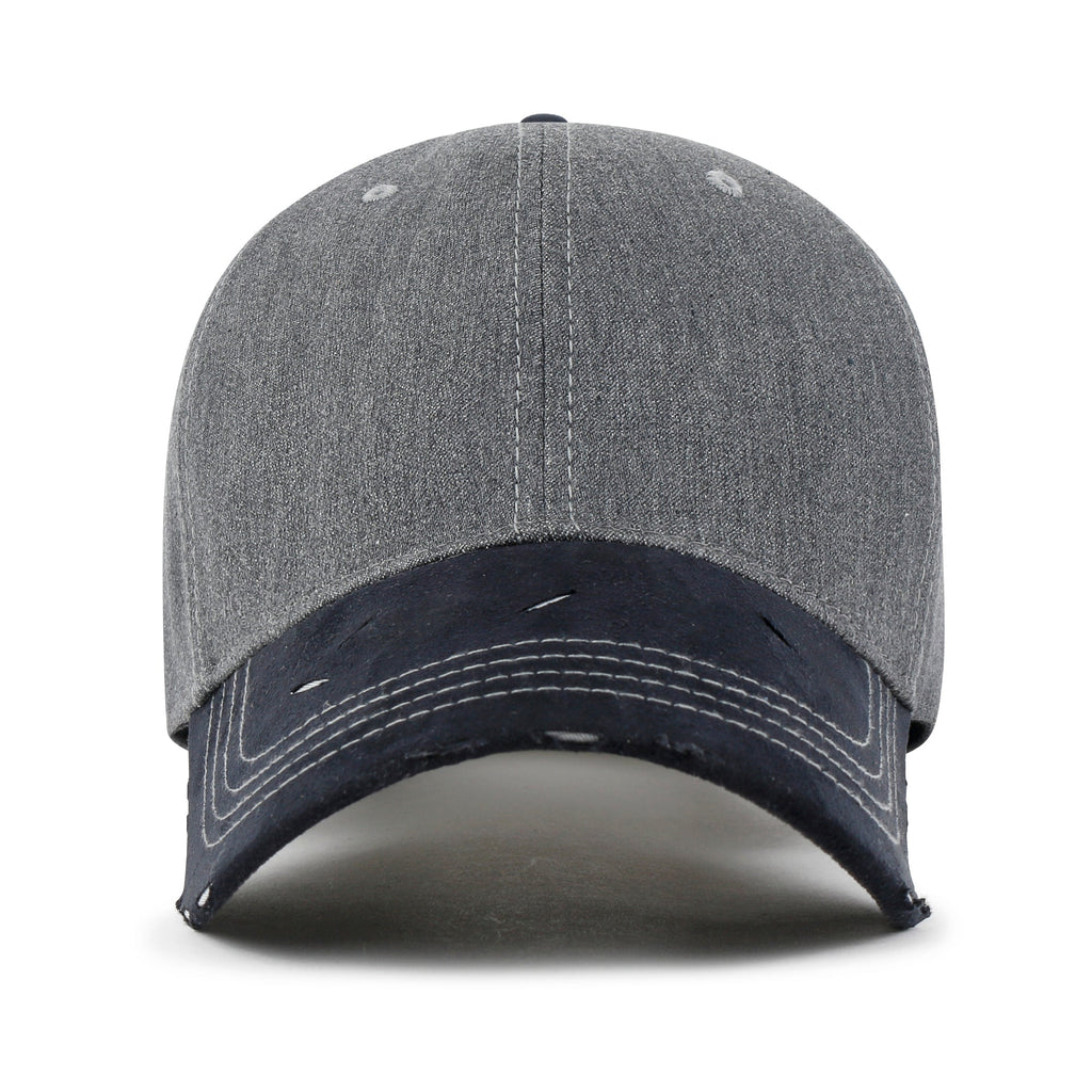 Cotton Denim Crown Strapback Trucker Hat Faux Suede Brim Baseball Cap