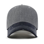 Cotton Denim Crown Strapback Trucker Hat Faux Suede Brim Baseball Cap