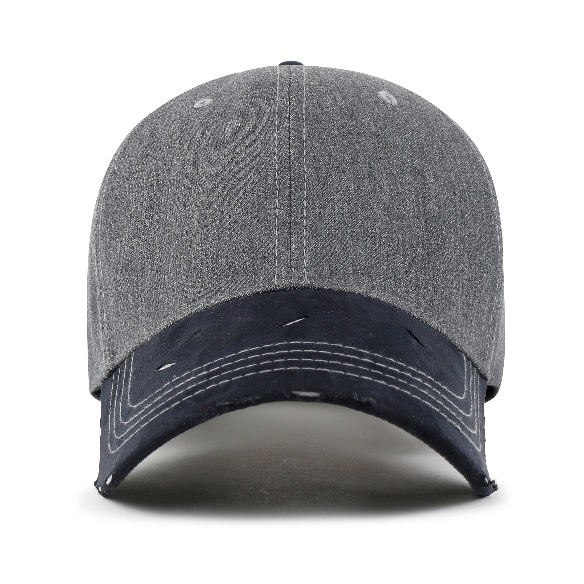 Cotton Denim Crown Strapback Trucker Hat Faux Suede Brim Baseball Cap