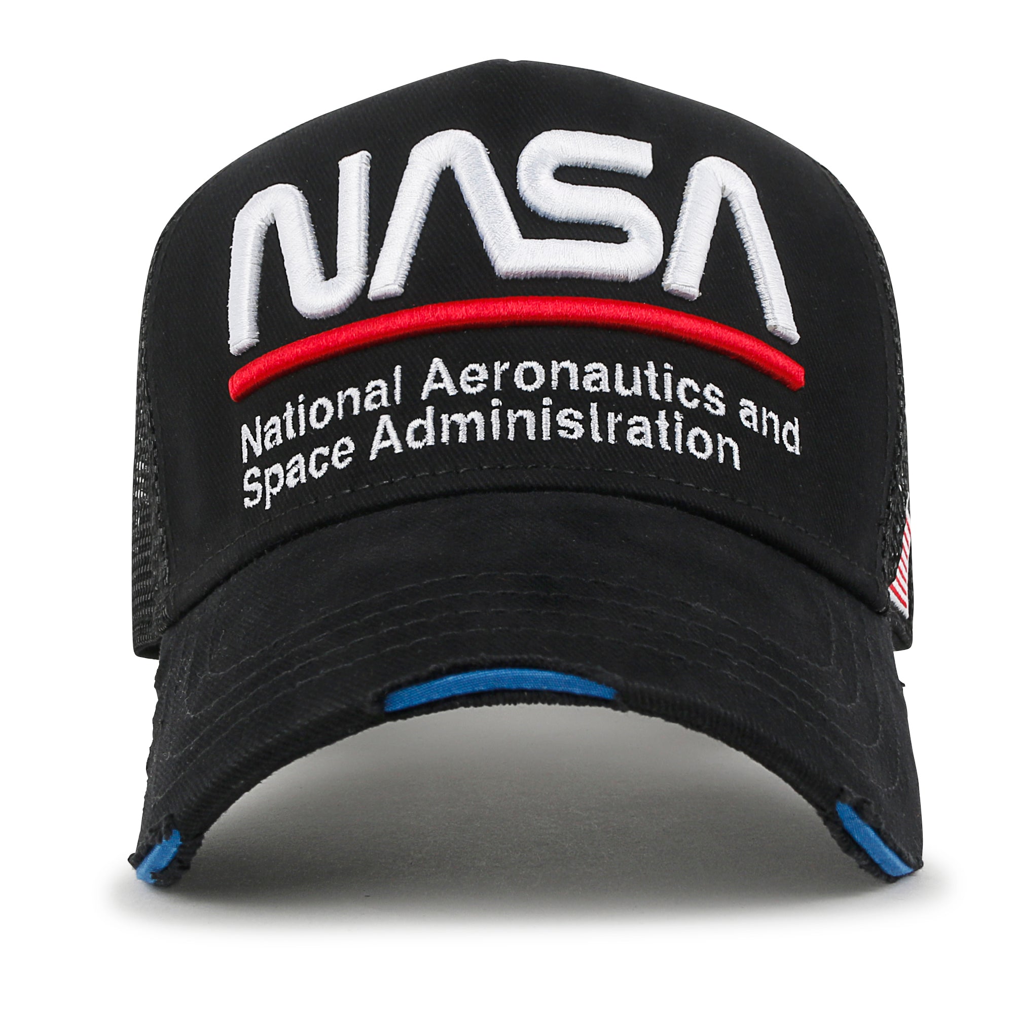 PREMIUM NASA Worm Logo Embroidery Baseball Cap Vintage Trucker Hat