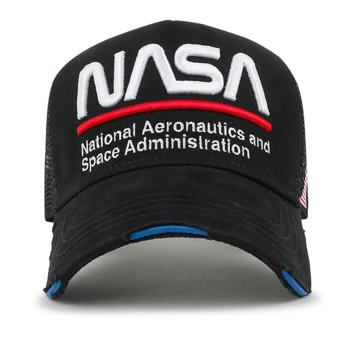 PREMIUM NASA Worm Logo Embroidery Baseball Cap Vintage Trucker Hat
