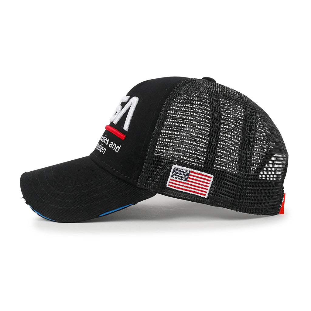 PREMIUM NASA Worm Logo Embroidery Baseball Cap Vintage Trucker Hat