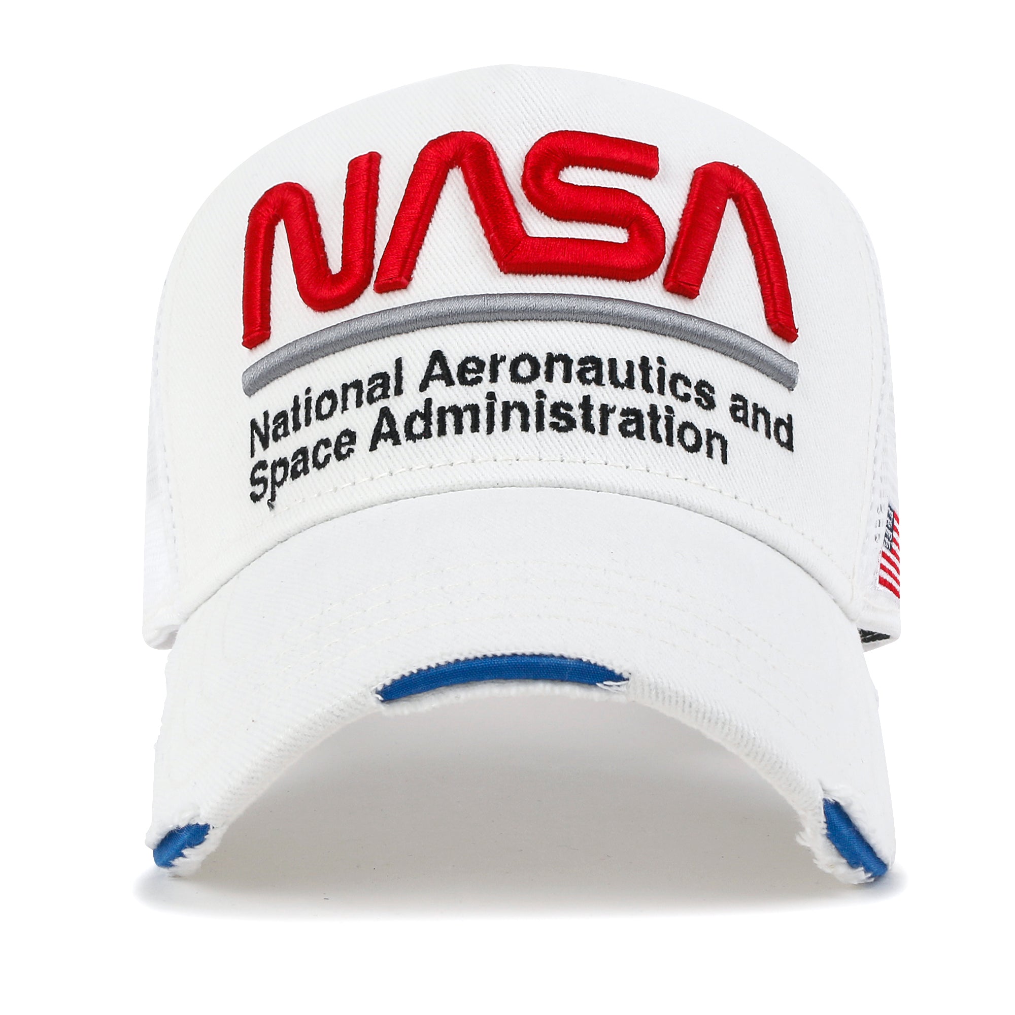 PREMIUM NASA Worm Logo Embroidery Baseball Cap Vintage Trucker Hat