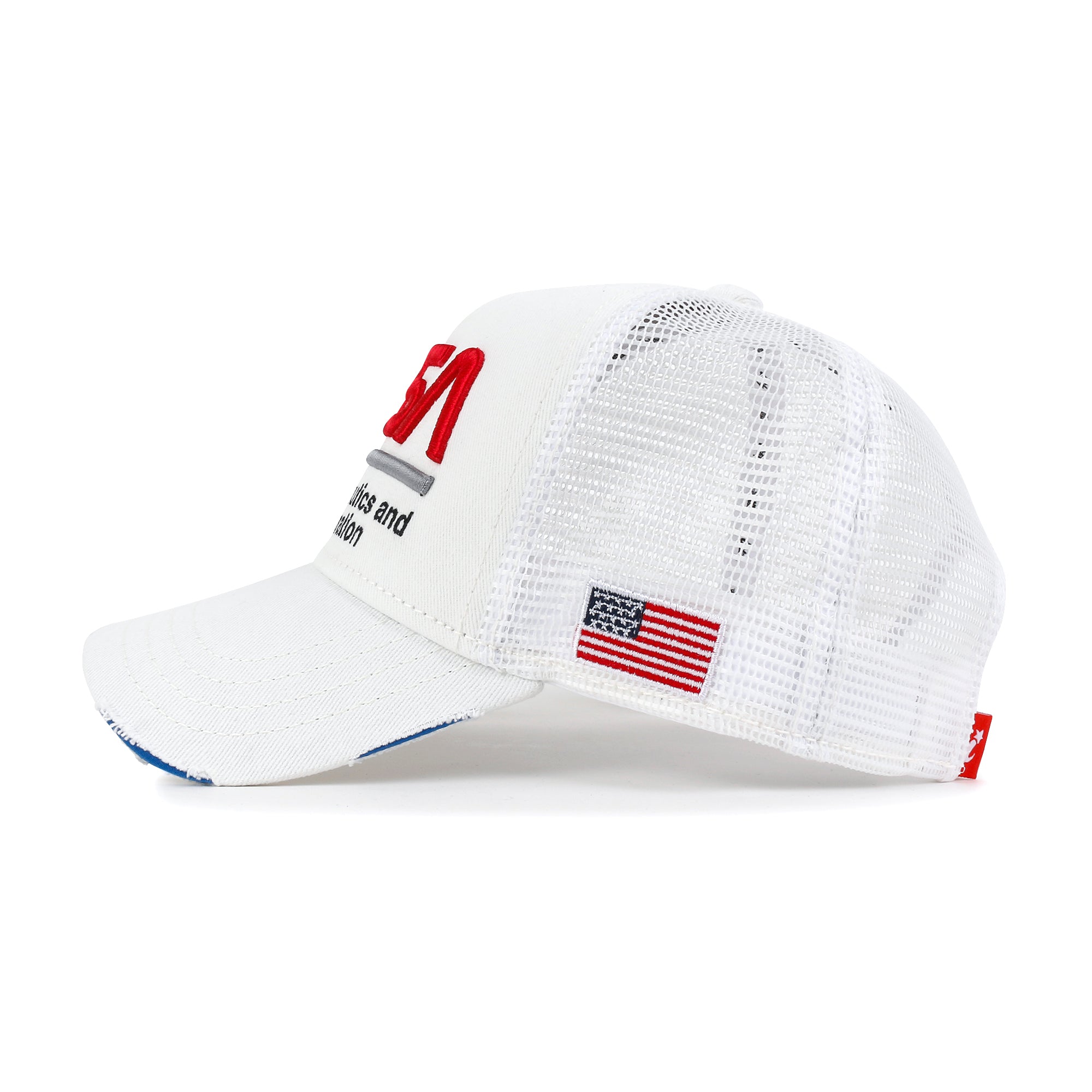 PREMIUM NASA Worm Logo Embroidery Baseball Cap Vintage Trucker Hat