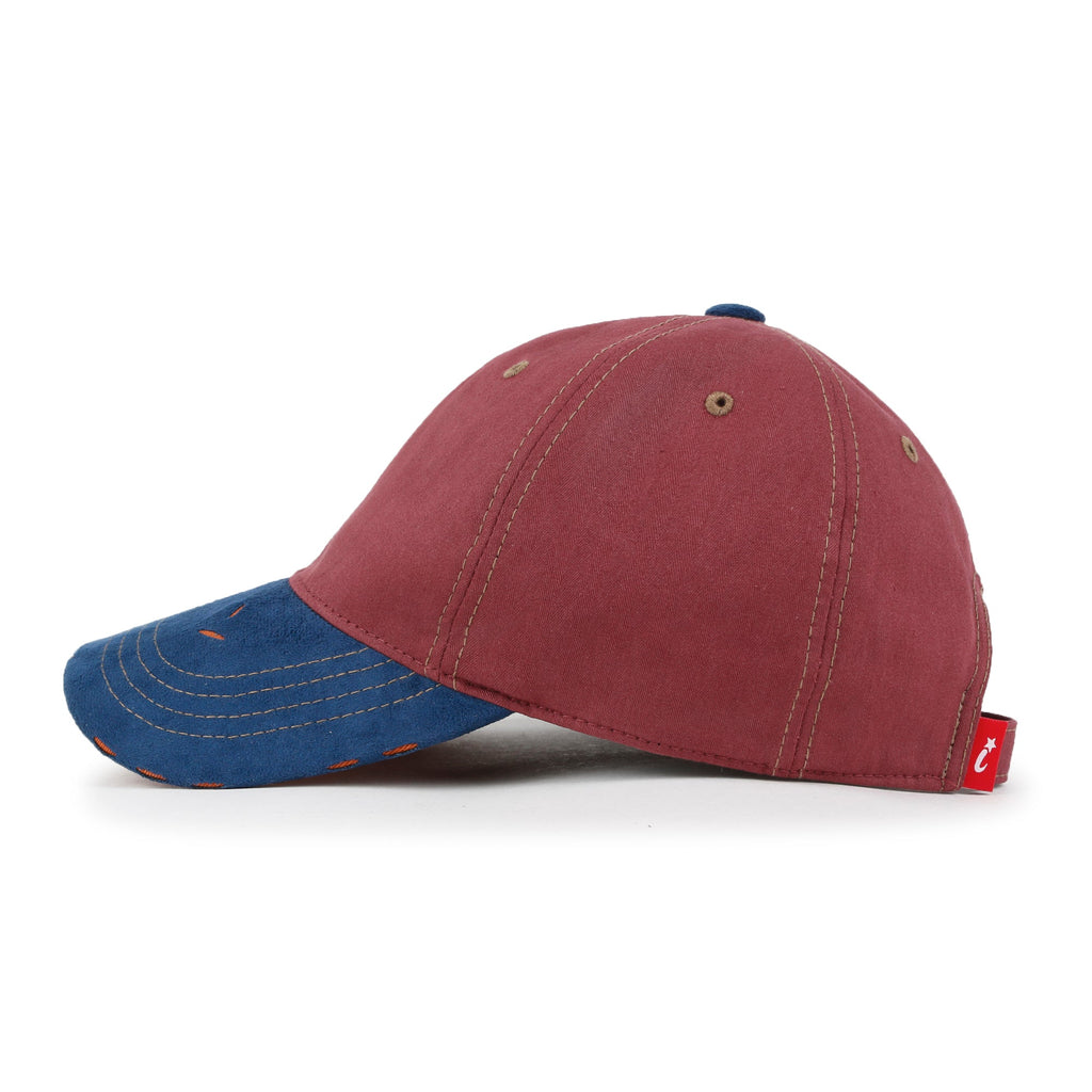 Cotton Crown Strapback Trucker Hat Faux Suede Brim Baseball Cap