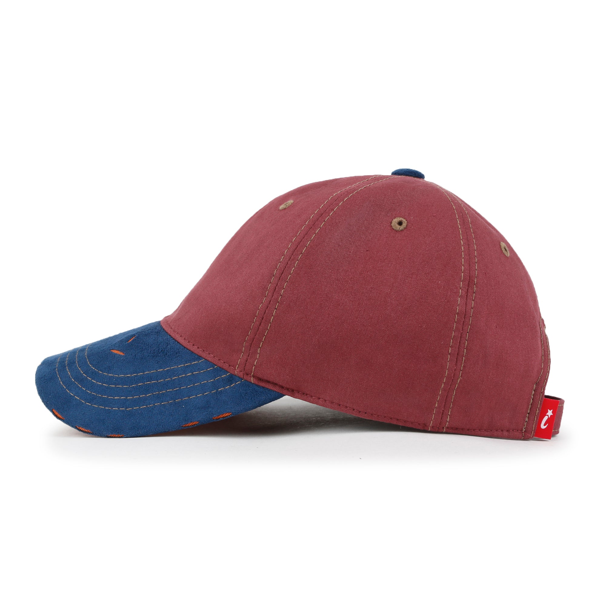 Cotton Crown Strapback Trucker Hat Faux Suede Brim Baseball Cap