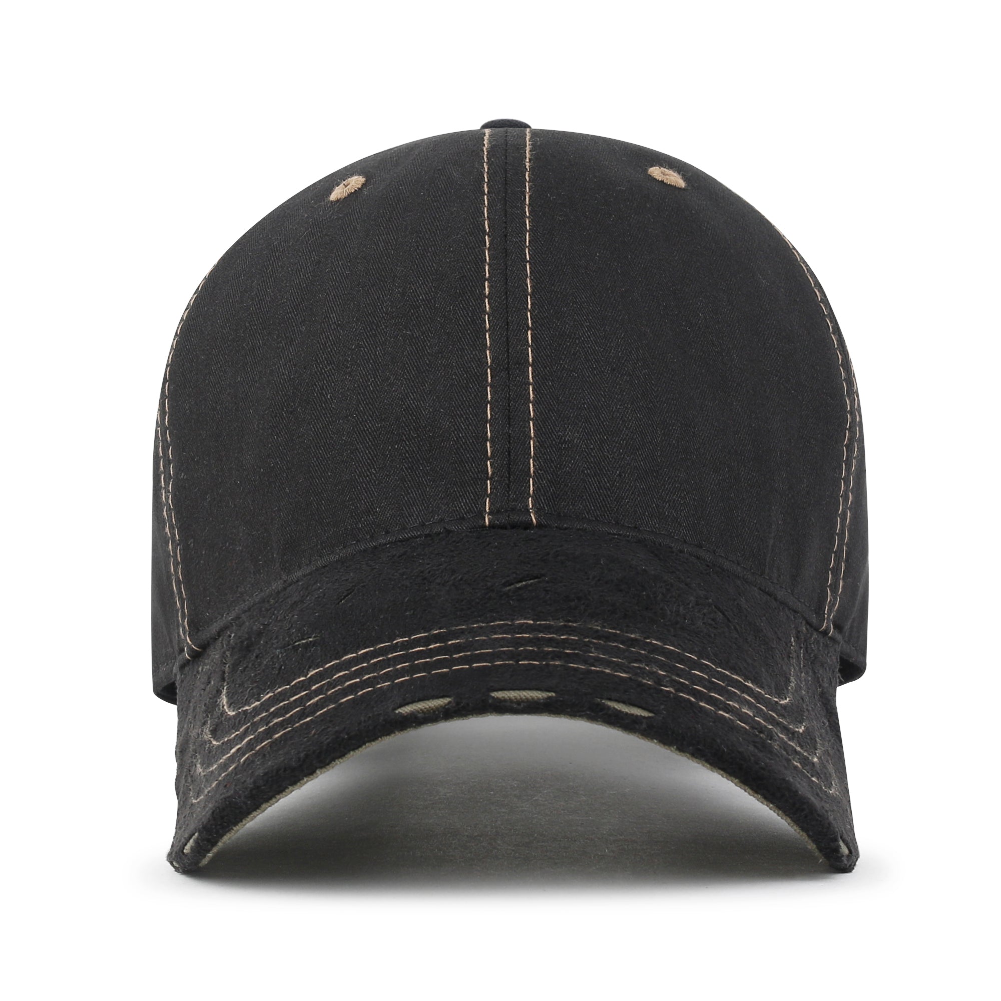 Cotton Crown Strapback Trucker Hat Faux Suede Brim Baseball Cap