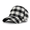Cotton Flannel Strapback Trucker Hat Checkered Pattern Baseball Cap