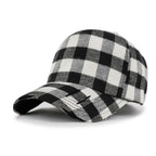 Cotton Flannel Strapback Trucker Hat Checkered Pattern Baseball Cap