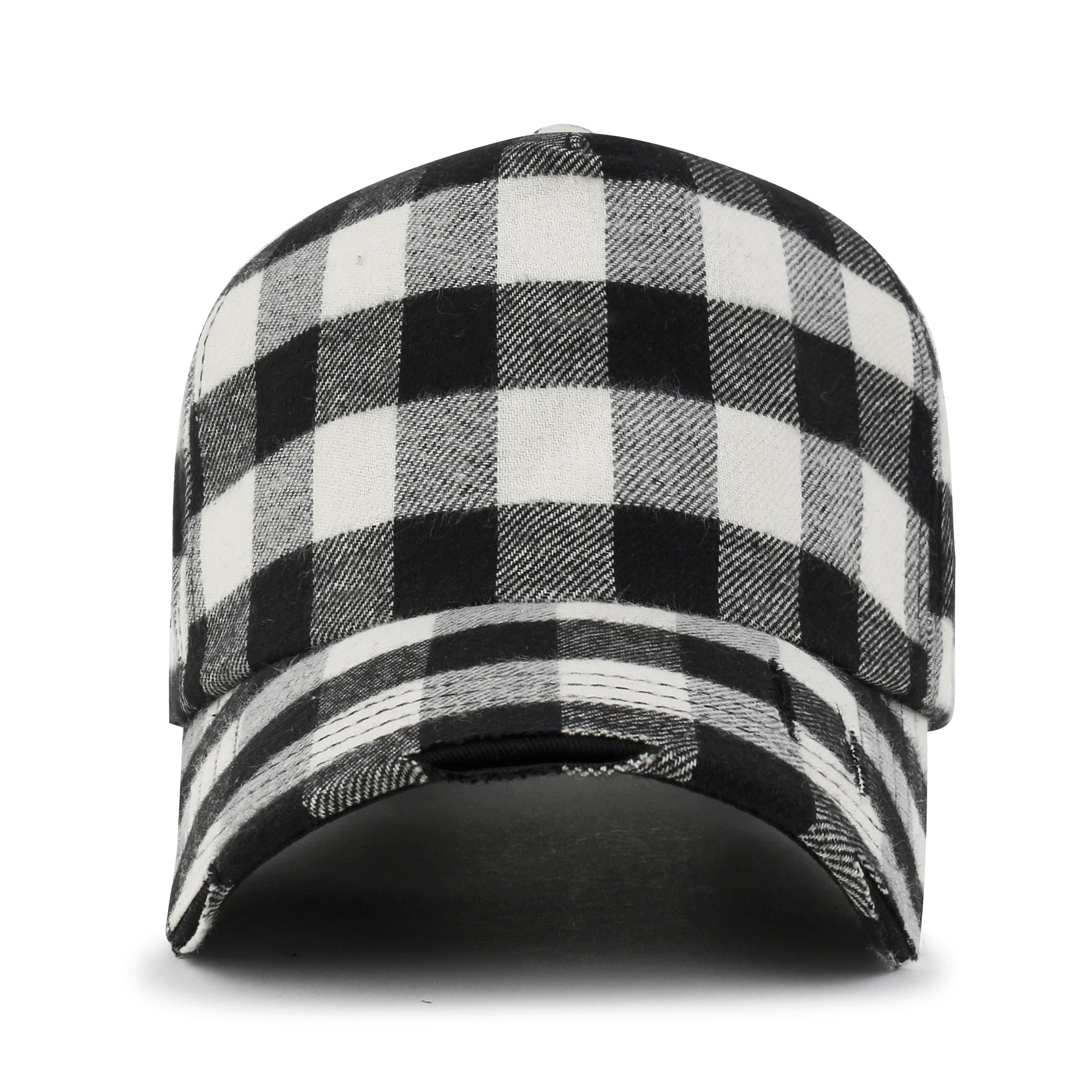 Cotton Flannel Strapback Trucker Hat Checkered Pattern Baseball Cap