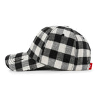 Cotton Flannel Strapback Trucker Hat Checkered Pattern Baseball Cap