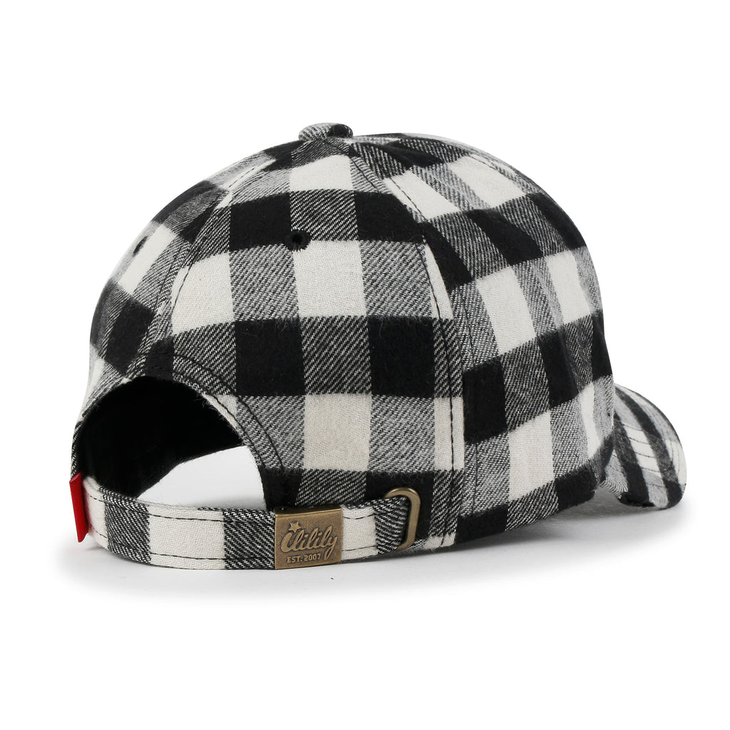 Cotton Flannel Strapback Trucker Hat Checkered Pattern Baseball Cap