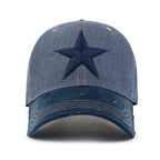 Star Embroidery Cotton Denim Trucker Hat Faux Suede Brim Baseball Cap