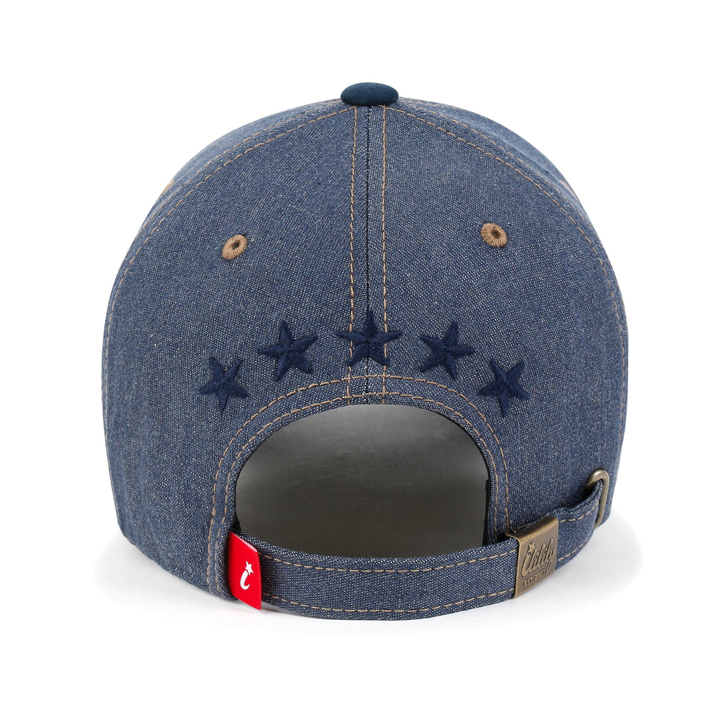Star Embroidery Cotton Denim Trucker Hat Faux Suede Brim Baseball Cap