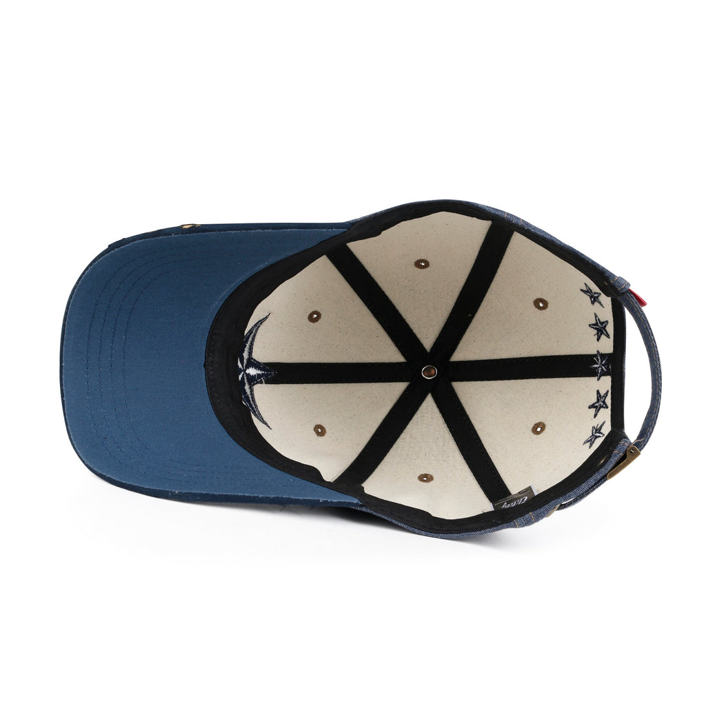 Star Embroidery Cotton Denim Trucker Hat Faux Suede Brim Baseball Cap