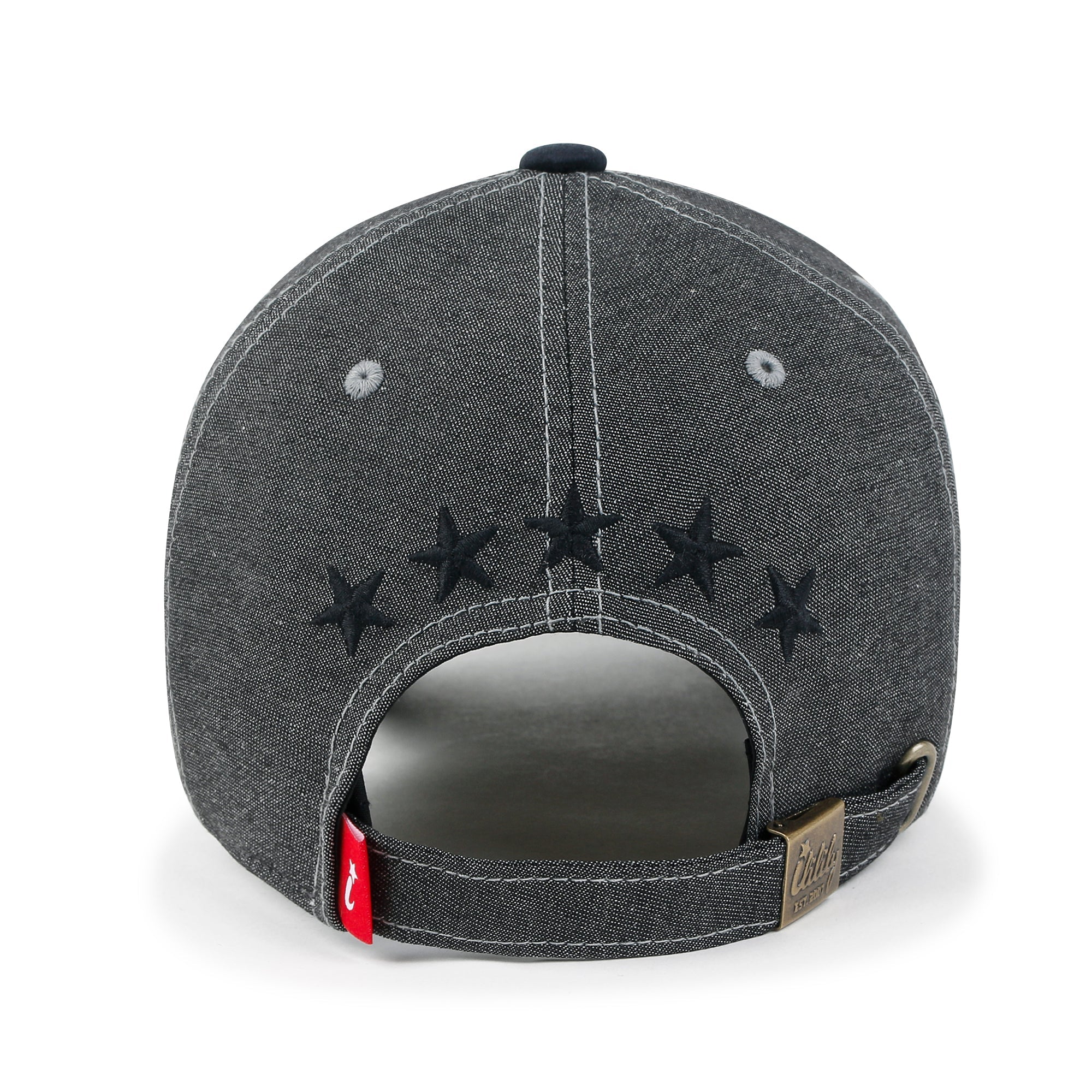 Star Embroidery Cotton Denim Trucker Hat Faux Suede Brim Baseball Cap