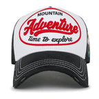 PREMIUM Adventure Patch Structured Trucker Hat Distressed Baseball Cap