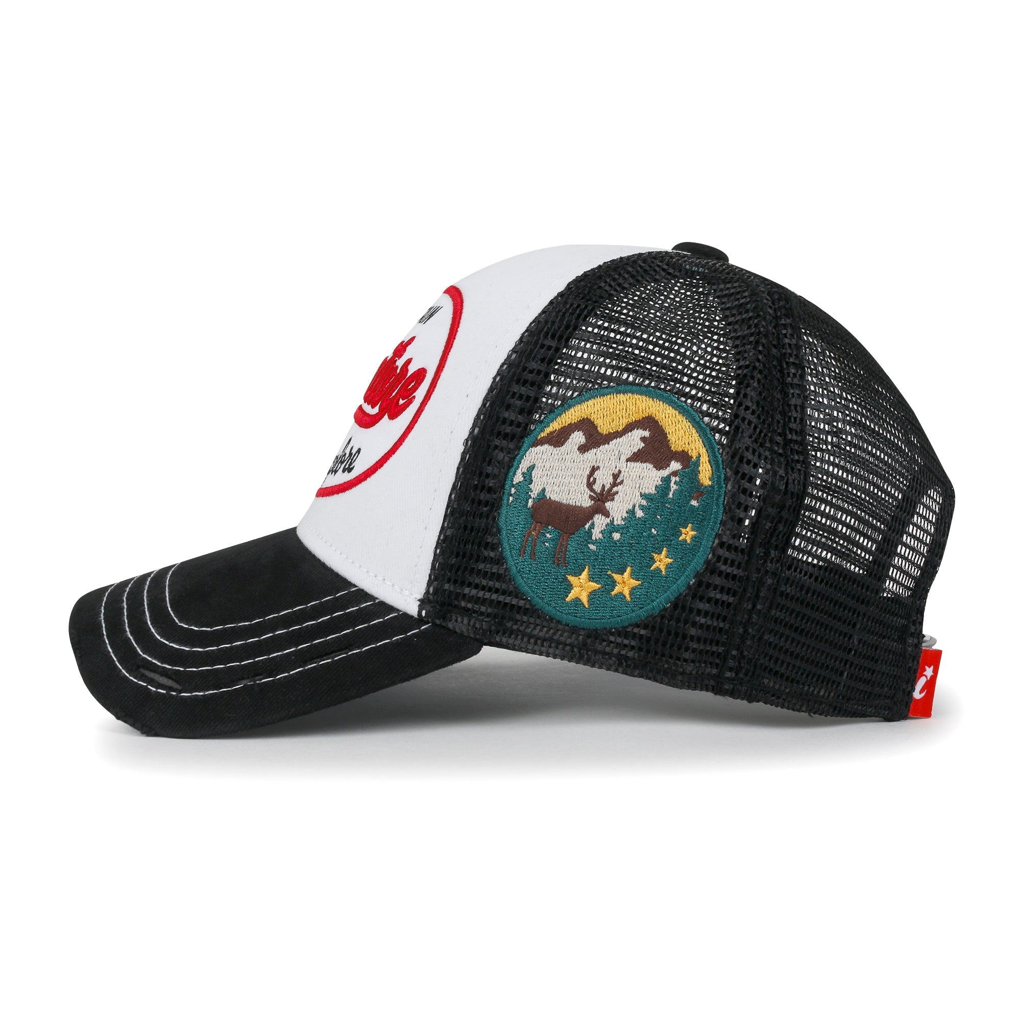 PREMIUM Adventure Patch Structured Trucker Hat Distressed Baseball Cap