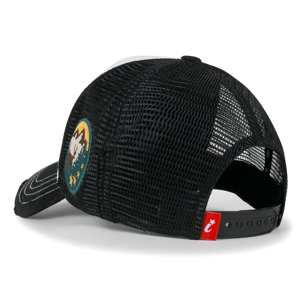 PREMIUM Adventure Patch Structured Trucker Hat Distressed Baseball Cap