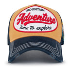 PREMIUM Adventure Patch Structured Trucker Hat Distressed Baseball Cap