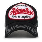 PREMIUM Adventure Patch Structured Trucker Hat Distressed Baseball Cap
