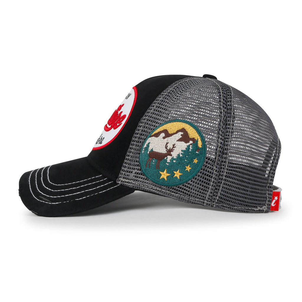PREMIUM Adventure Patch Structured Trucker Hat Distressed Baseball Cap