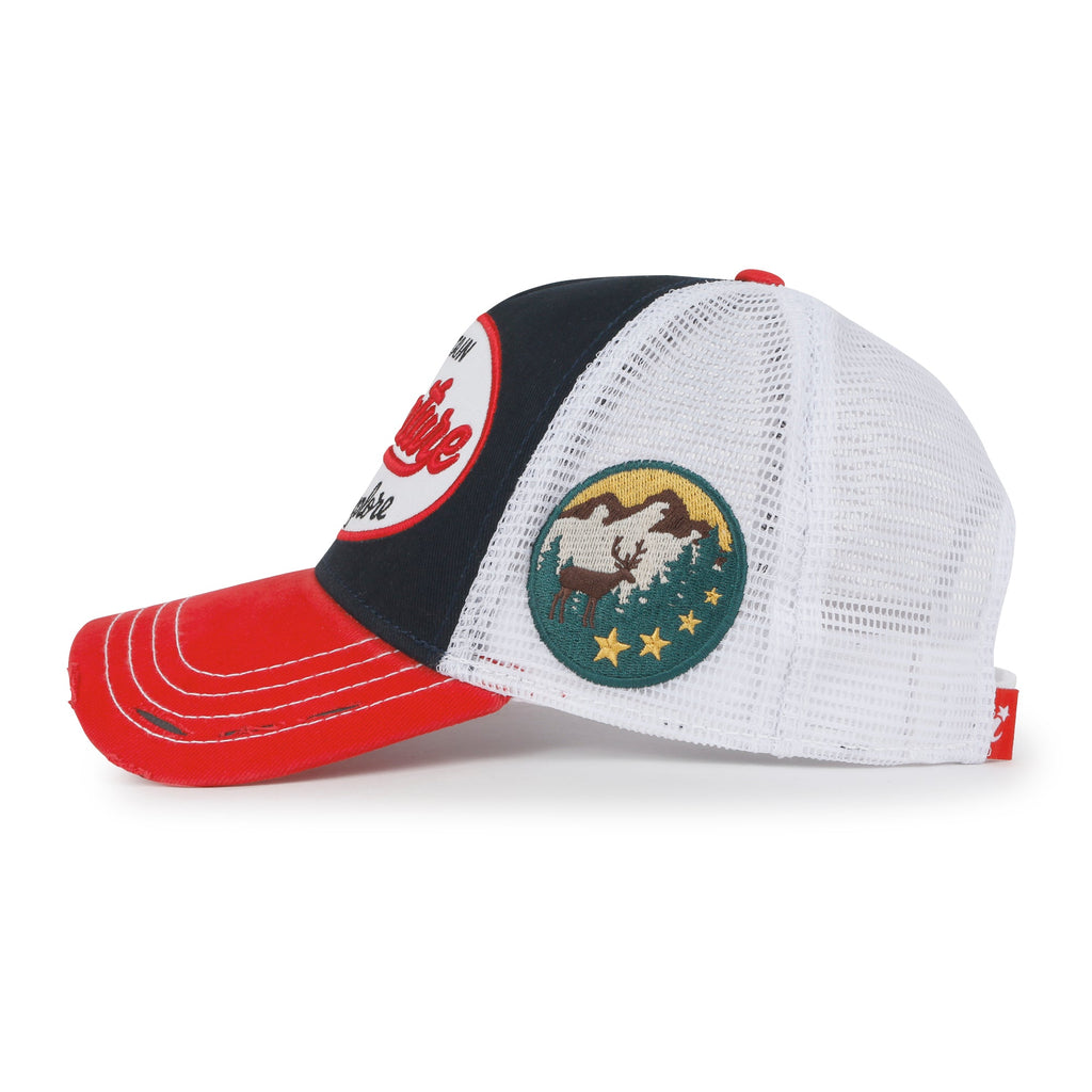 PREMIUM Adventure Patch Structured Trucker Hat Distressed Baseball Cap