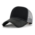 Premium Distressed Mesh Trucker Hat, Contrast Stitch Blank Cap