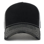 Premium Distressed Mesh Trucker Hat, Contrast Stitch Blank Cap