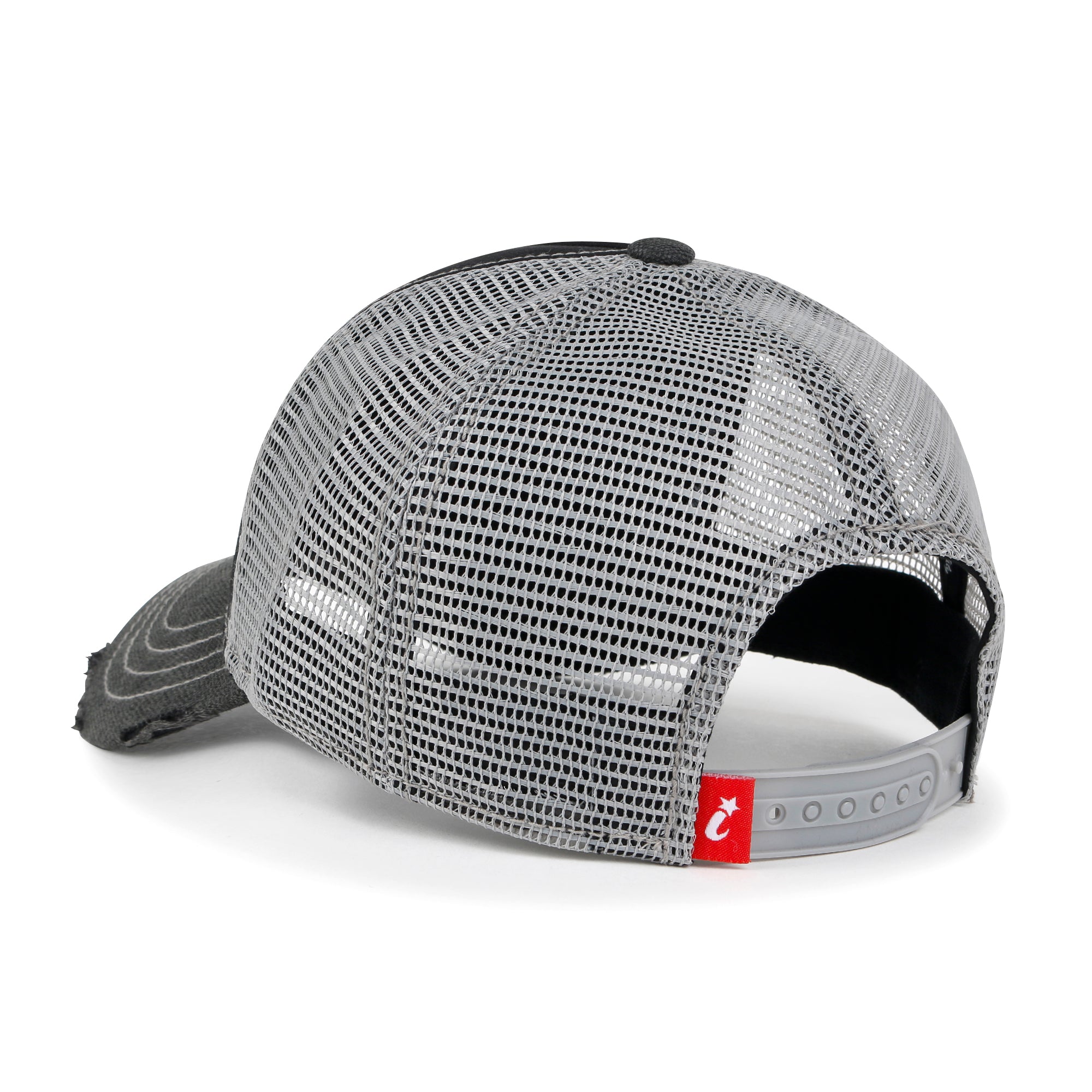 Premium Distressed Mesh Trucker Hat, Contrast Stitch Blank Cap