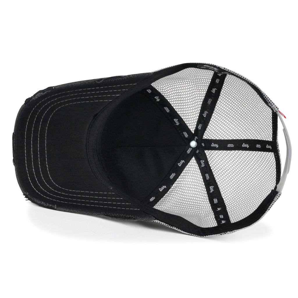Premium Distressed Mesh Trucker Hat, Contrast Stitch Blank Cap