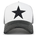 Premium Star Embroidery Structured Crown Vintage Trucker Hat