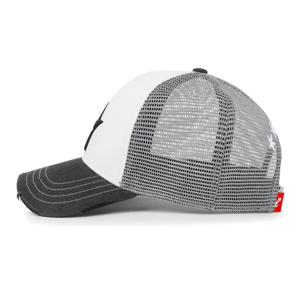 Premium Star Embroidery Structured Crown Vintage Trucker Hat
