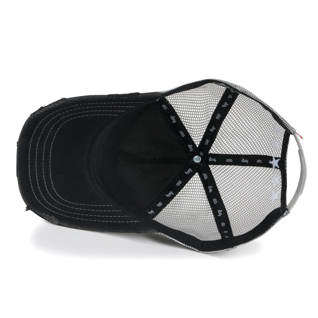 Premium Star Embroidery Structured Crown Vintage Trucker Hat