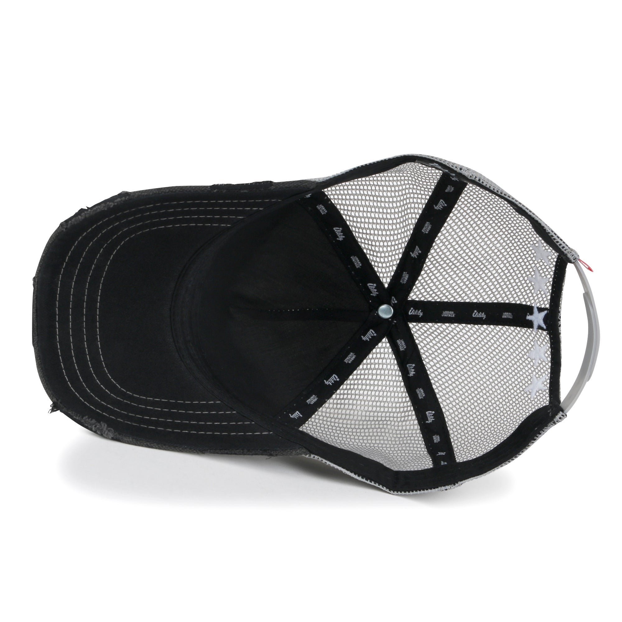 Premium Star Embroidery Structured Crown Vintage Trucker Hat