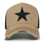 Premium Star Embroidery Structured Crown Vintage Trucker Hat