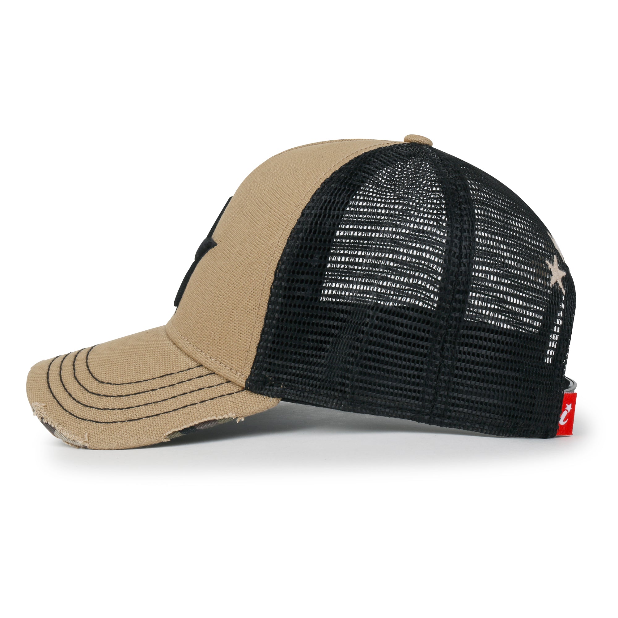 Premium Star Embroidery Structured Crown Vintage Trucker Hat